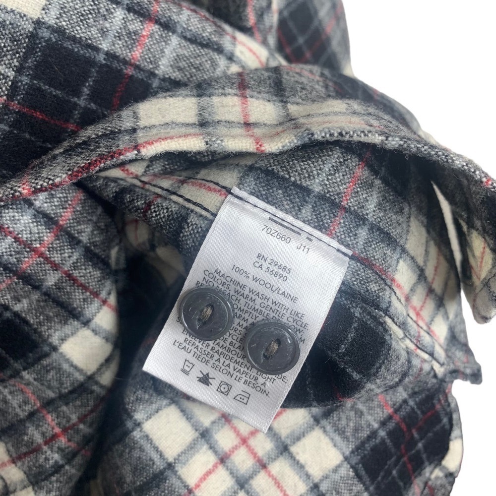 Pendleton Wool Flannel Shirt Mens Small Black White Red Plaid Button Down Oliver - Picture 16 of 16